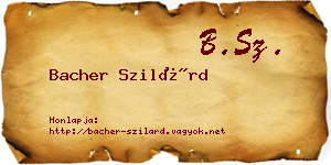 Bacher Szilárd névjegykártya