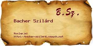 Bacher Szilárd névjegykártya