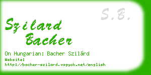 szilard bacher business card