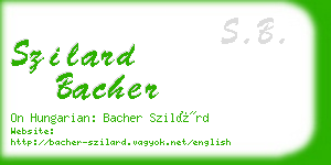 szilard bacher business card